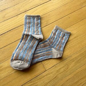 Patterned Blue and Orange sheer Socks